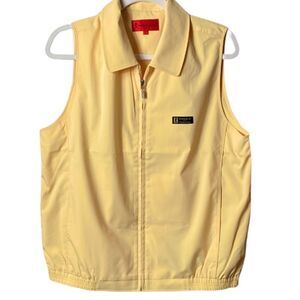 Roberta di Camerino Men’s Sz Lrg Yellow Mesh Lined Full Zip Athletic Golf Vest